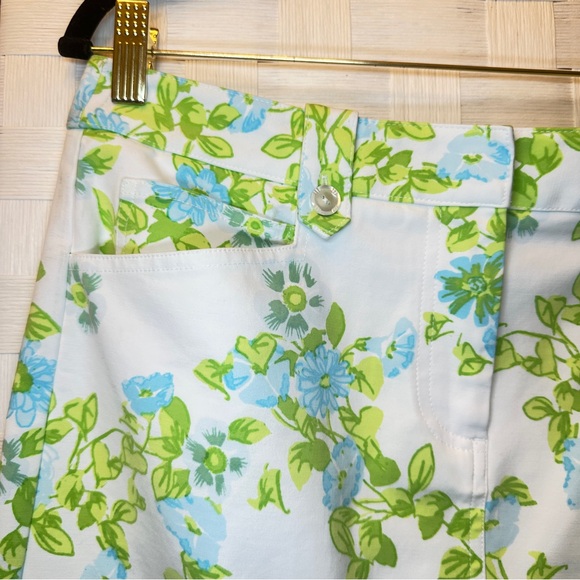 J. McLaughlin‎ Floral Mini Skirt Blue Green White Preppy Casual Skirt Size 8 - Picture 2 of 15
